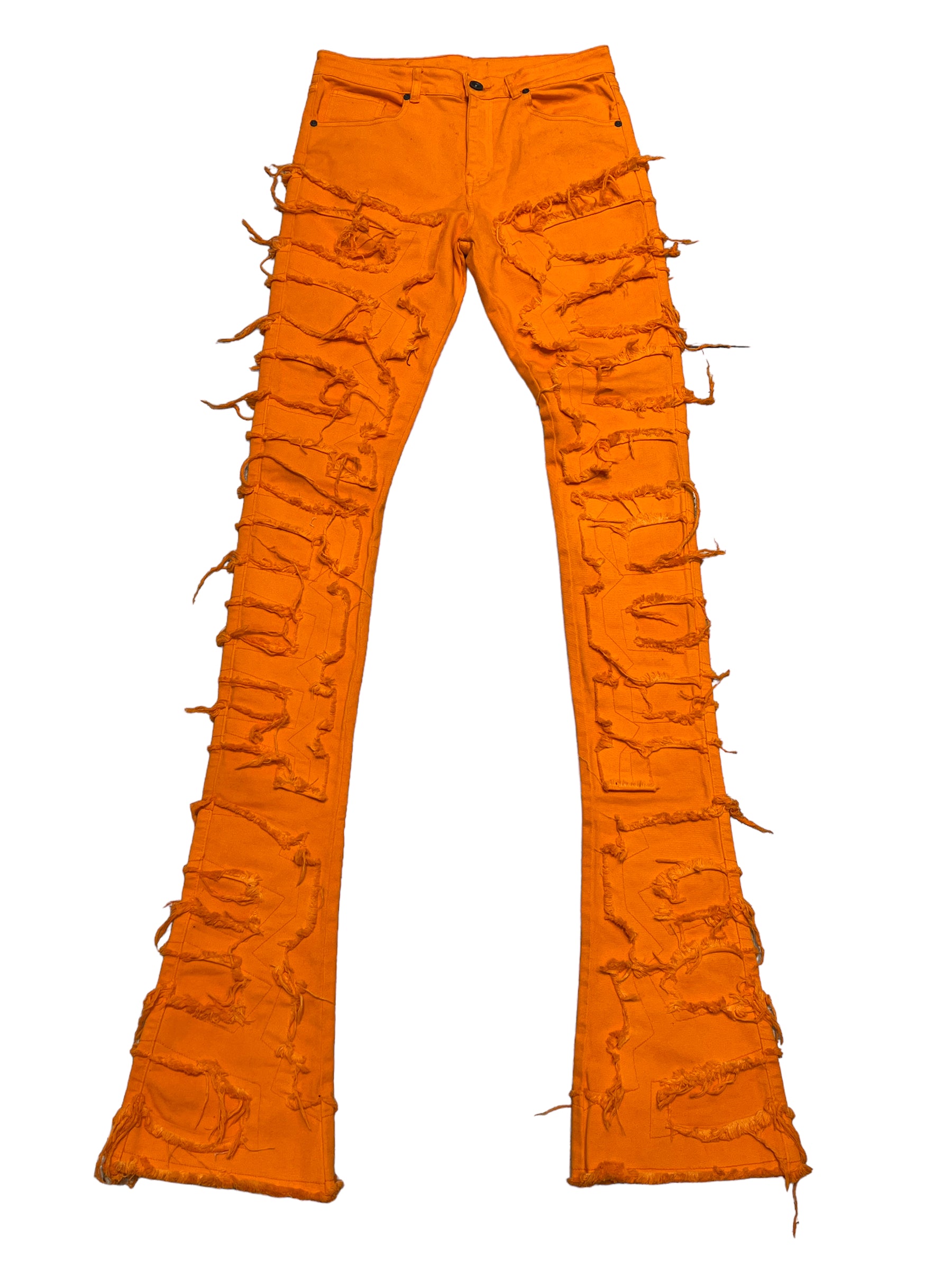 Orange Stacked Denim Malik – Dupri Jeans