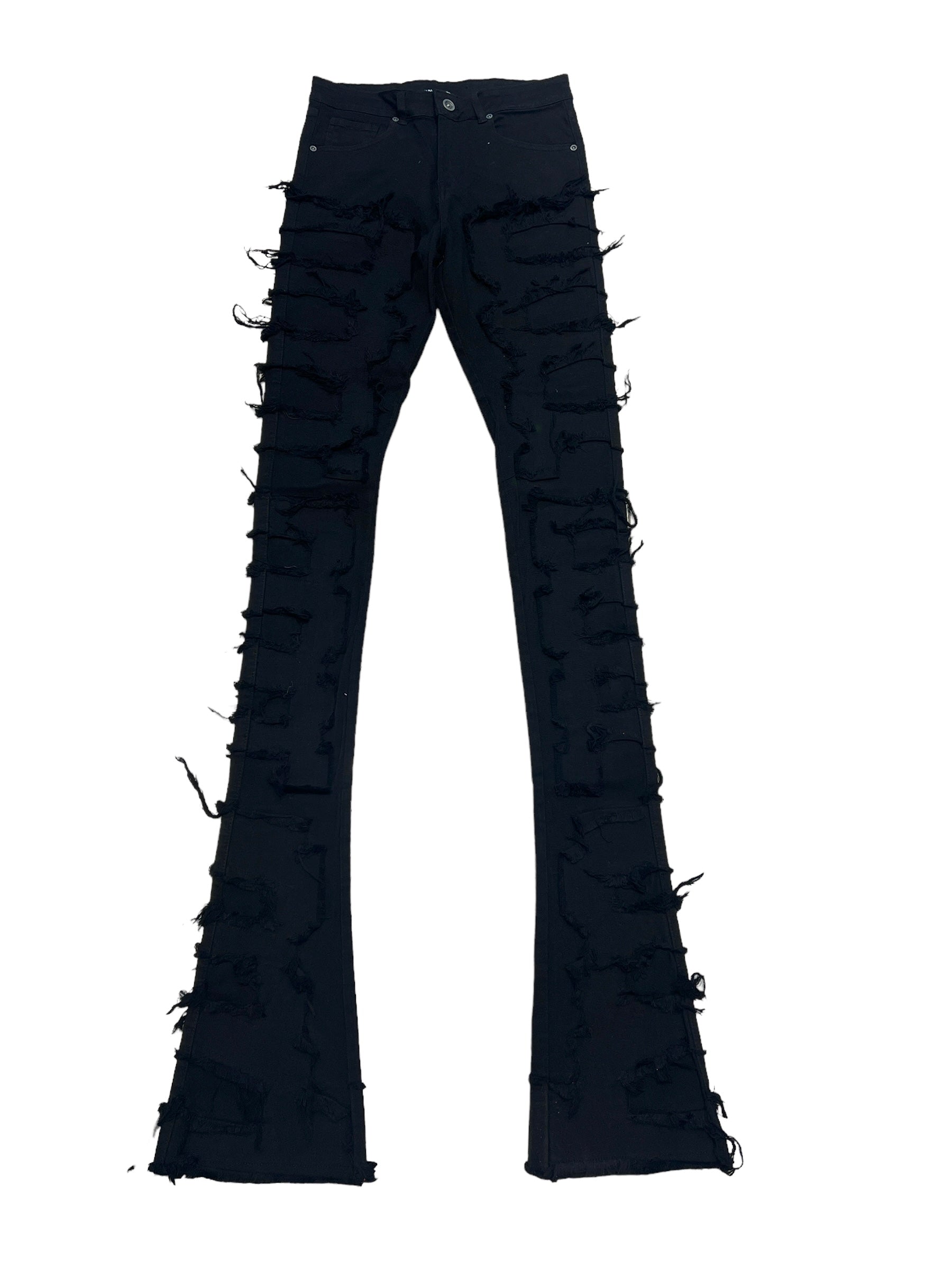 BLACK OMARI STACKED JEANS