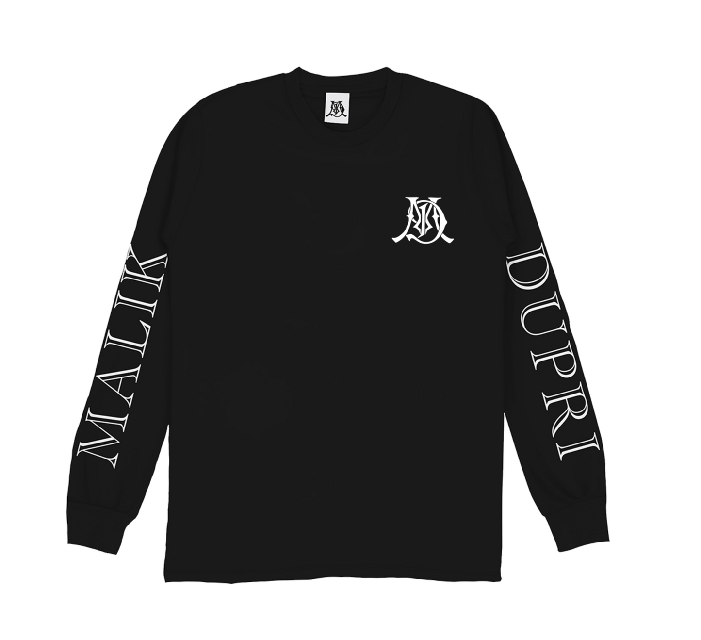 Black Long Sleeve Monogram Tee