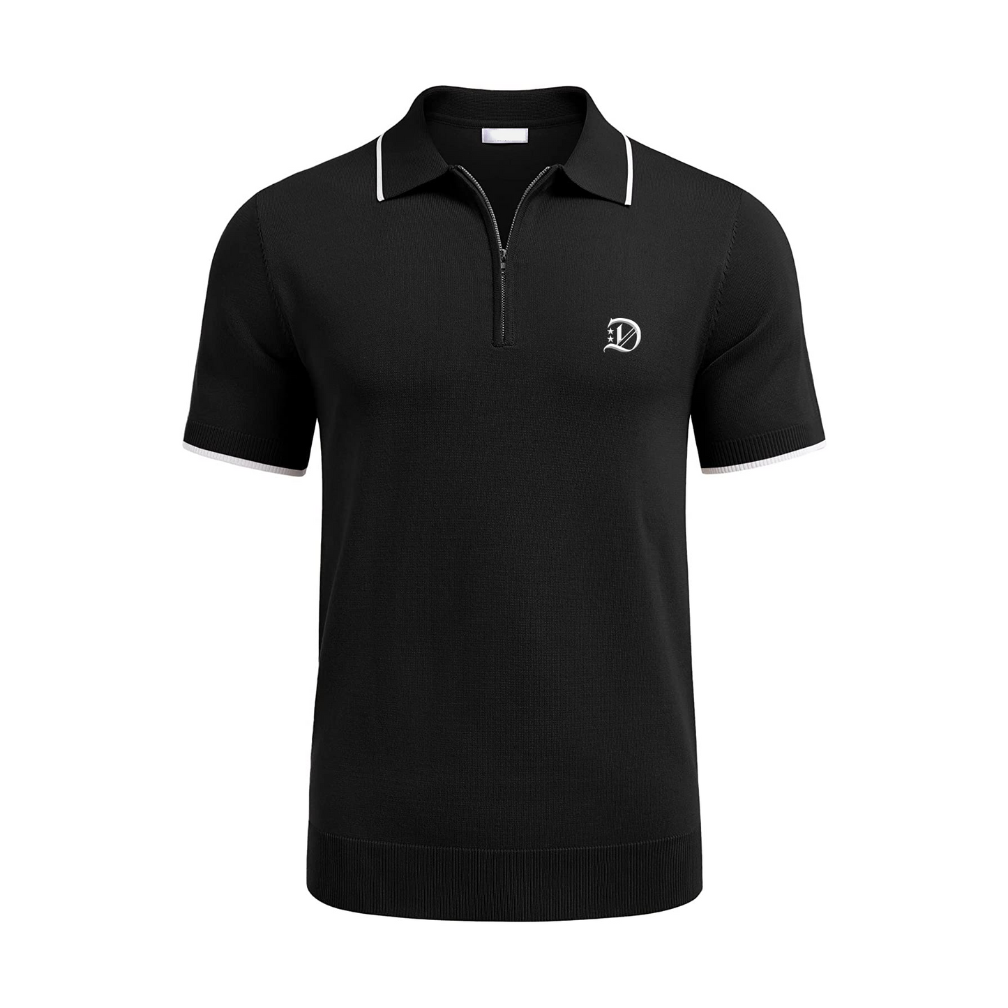 Black Luxury Knit Polo