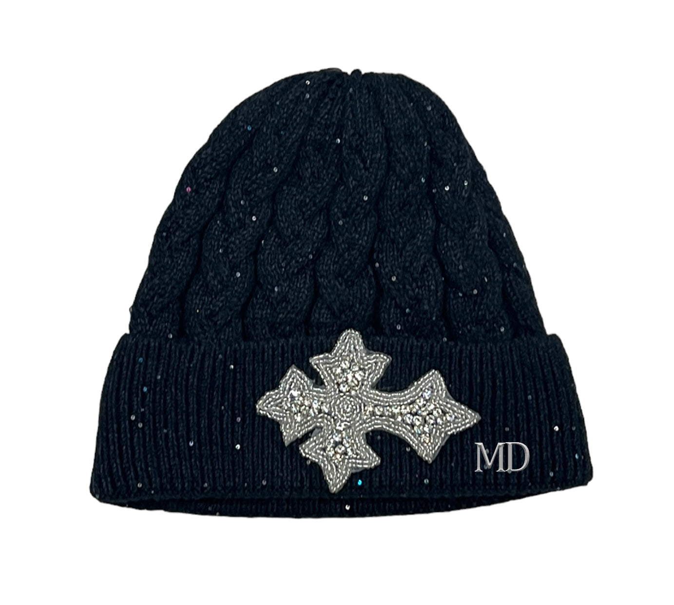 Black Cross Beanie