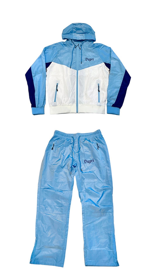 Blue Luxury Windbreaker Set