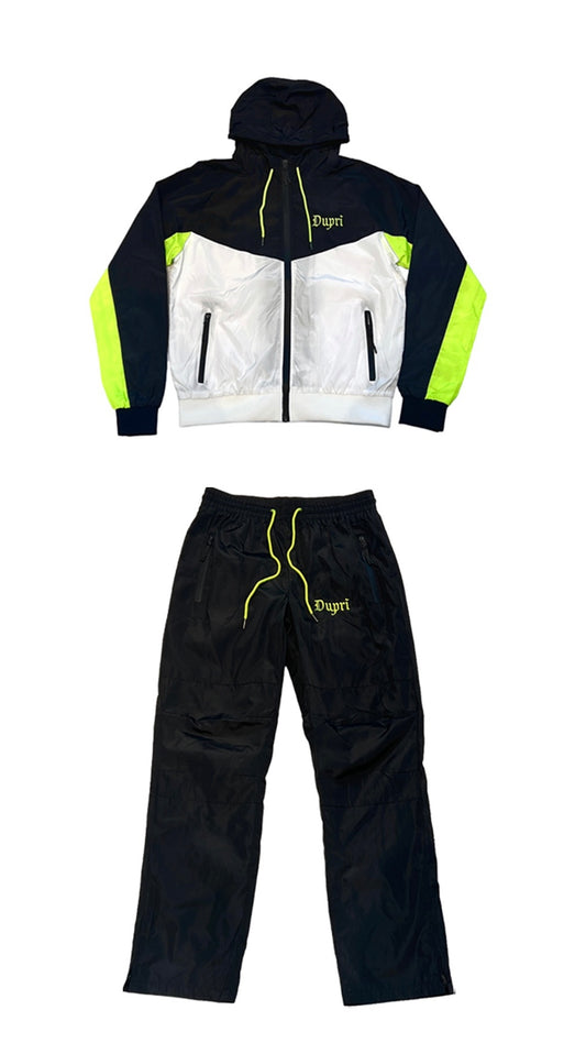 Slime Green Luxury Windbreaker Set