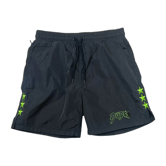 Black w/ Green Nylon Shorts