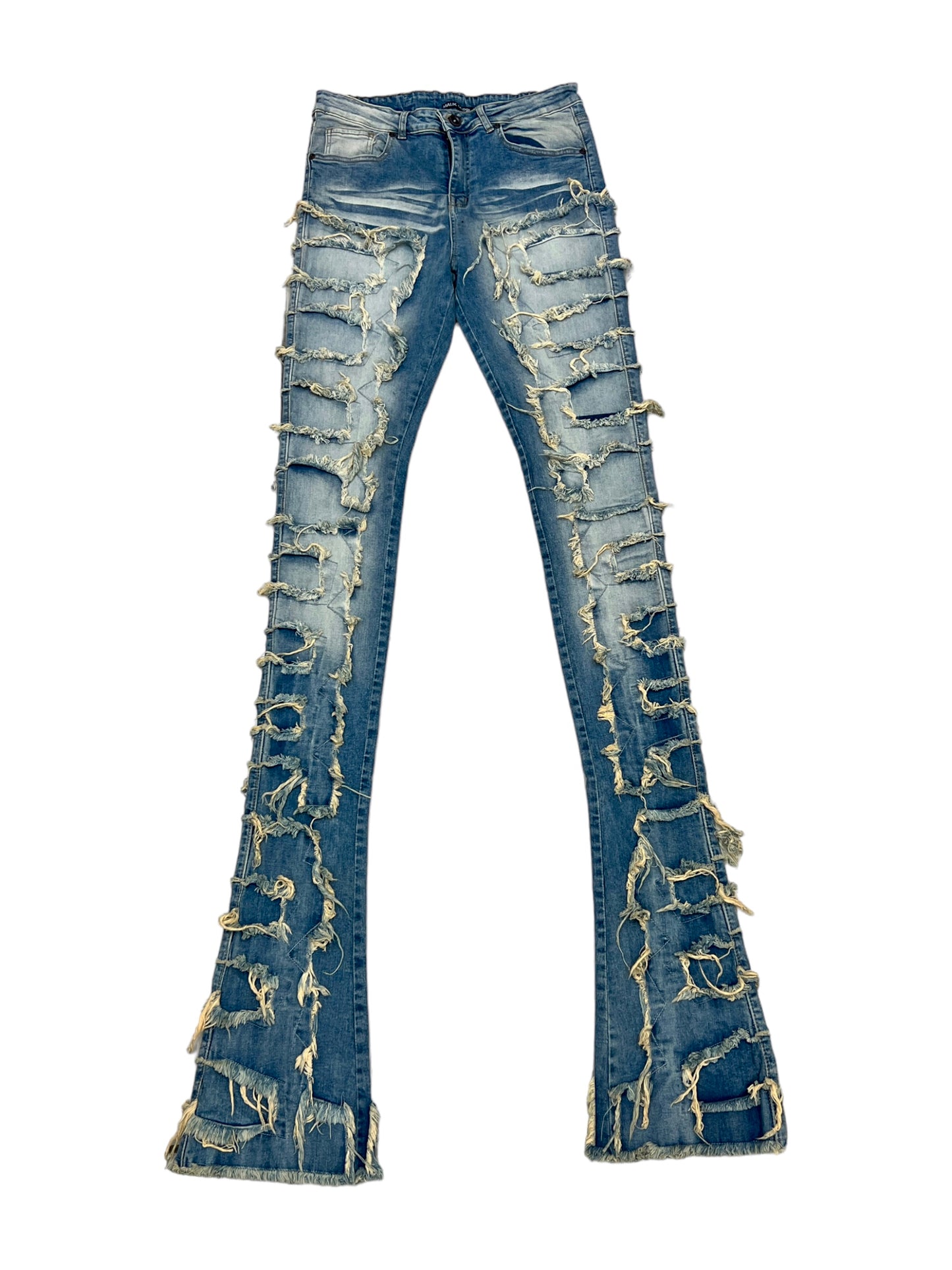 Blue Vintage Stacked Denim Jeans