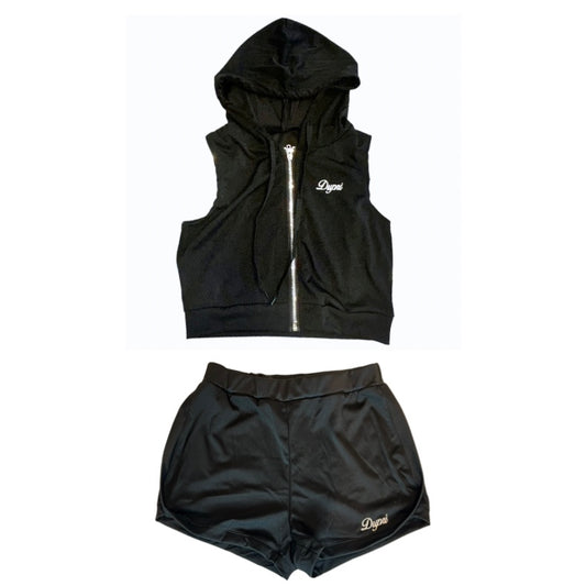 Black Womens Hoodie Set
