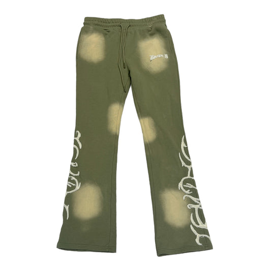 Army Green French Terry Zodiac Flare Pants