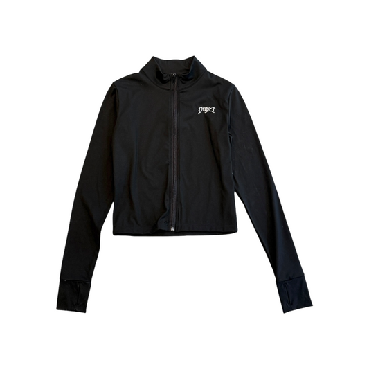 Women's Black Demure Longsleeve Zip Up