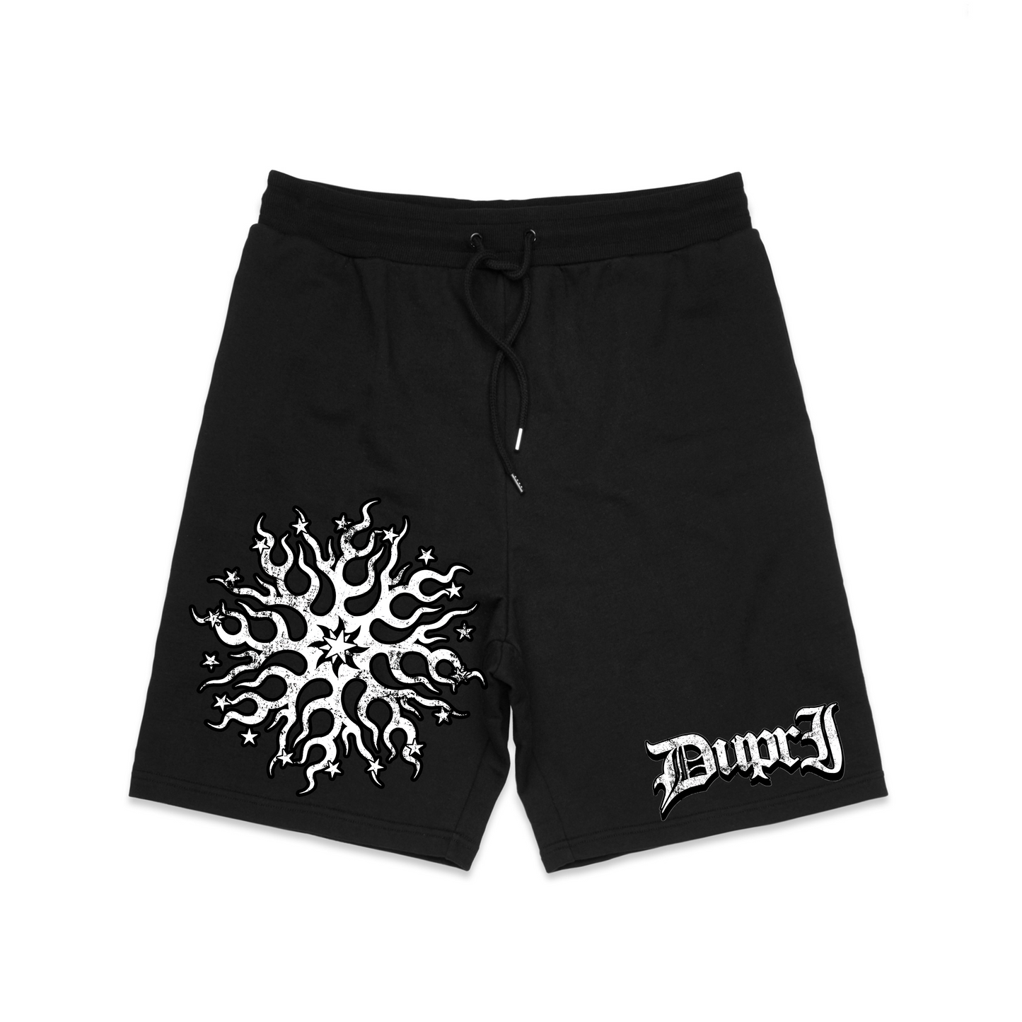 Black Toxic Star French Terry Shorts