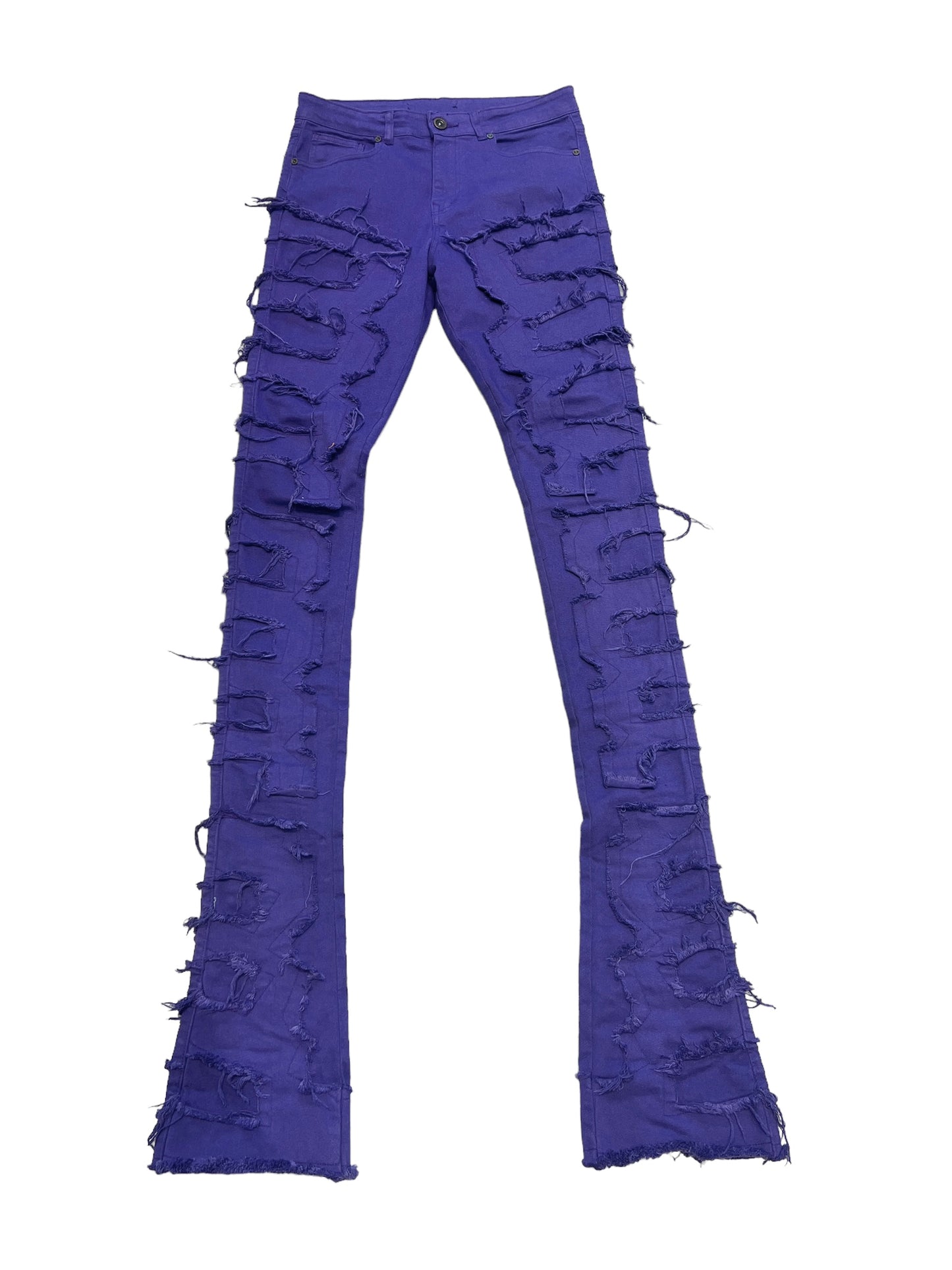 Purple Stacked Denim Jeans