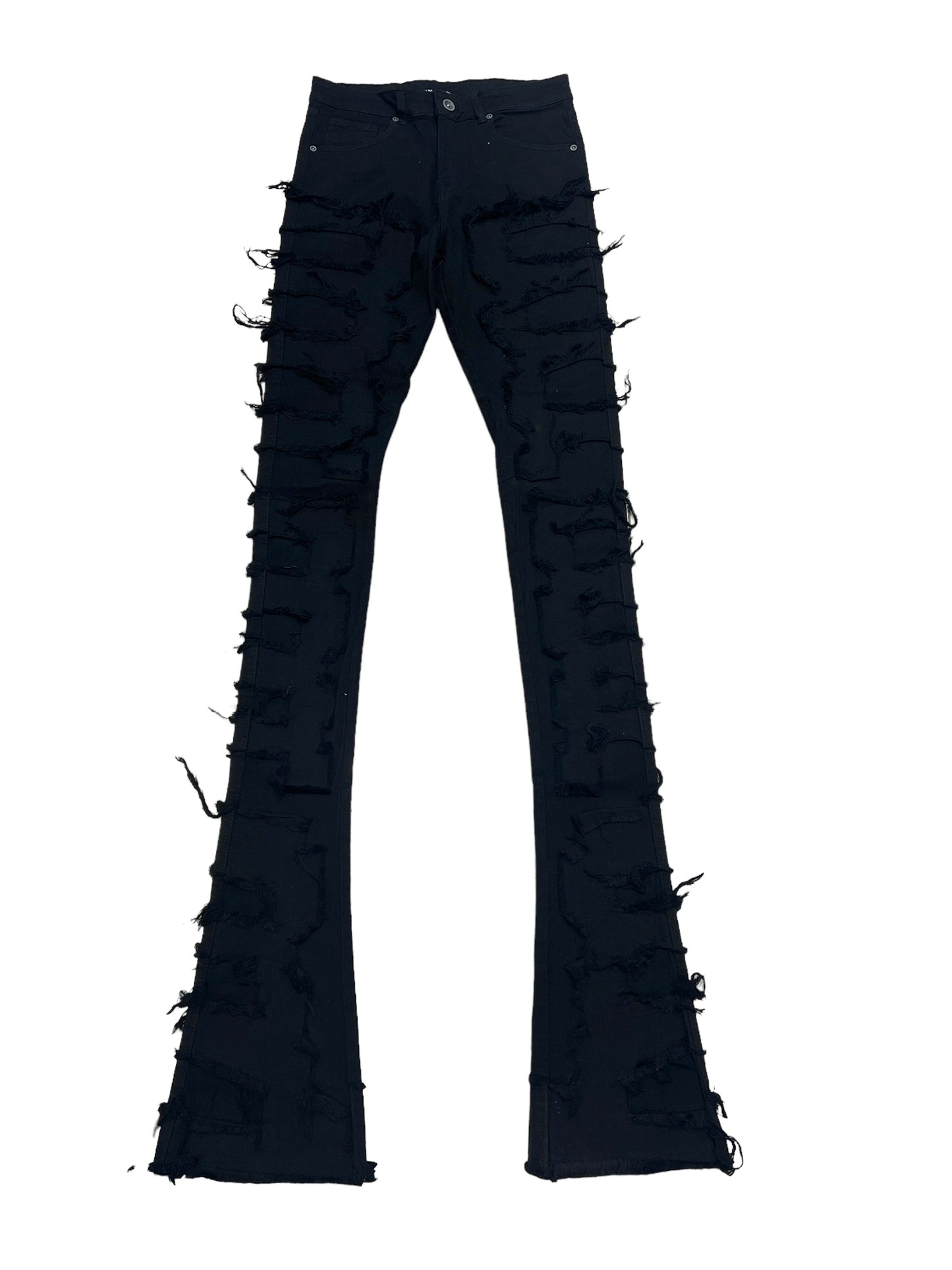 Black Stacked Denim Jeans