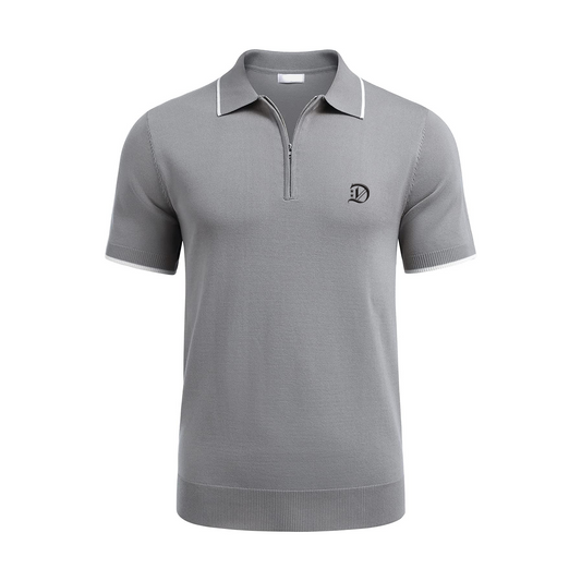 Grey Luxury Knit Polo