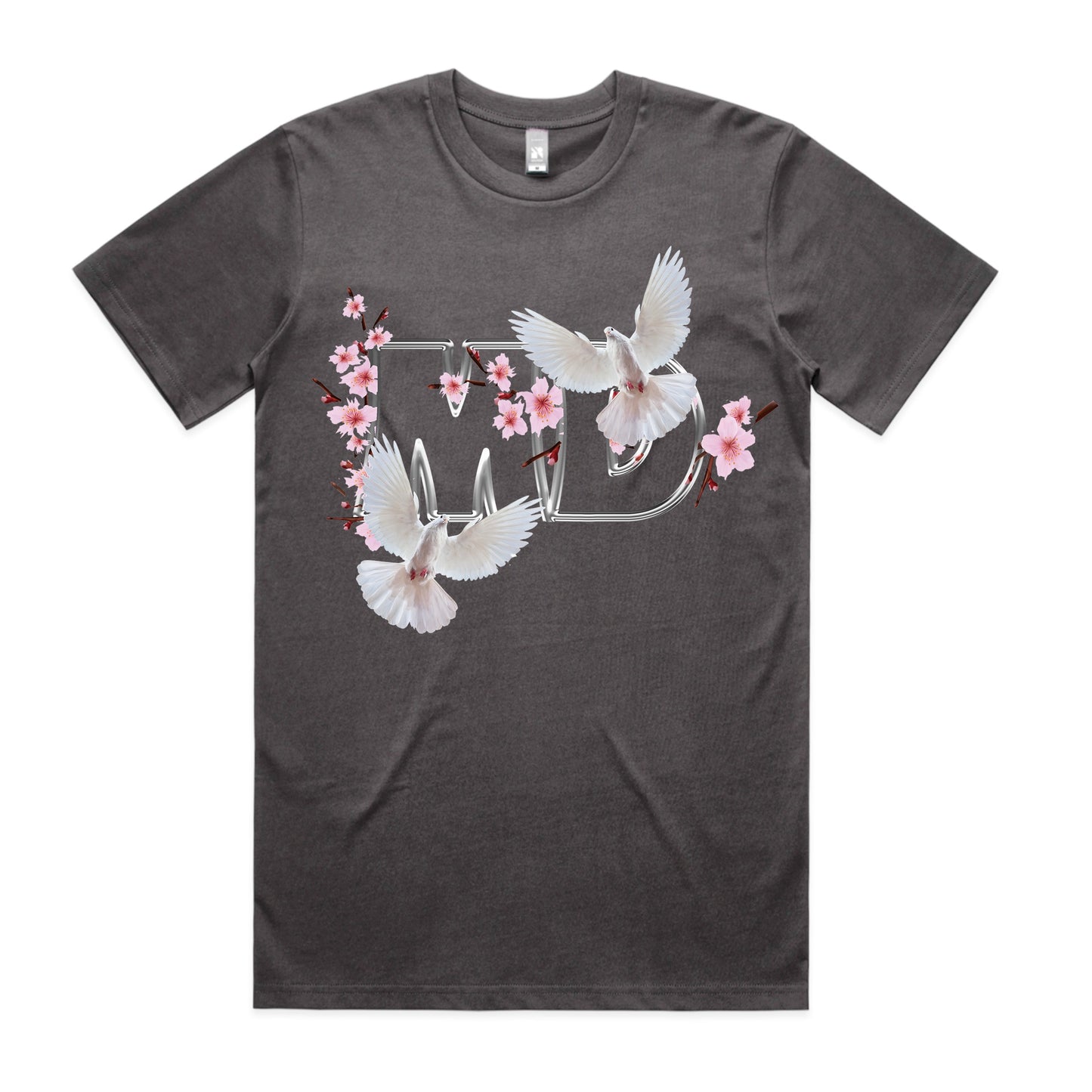 Charcoal White Doves Tee