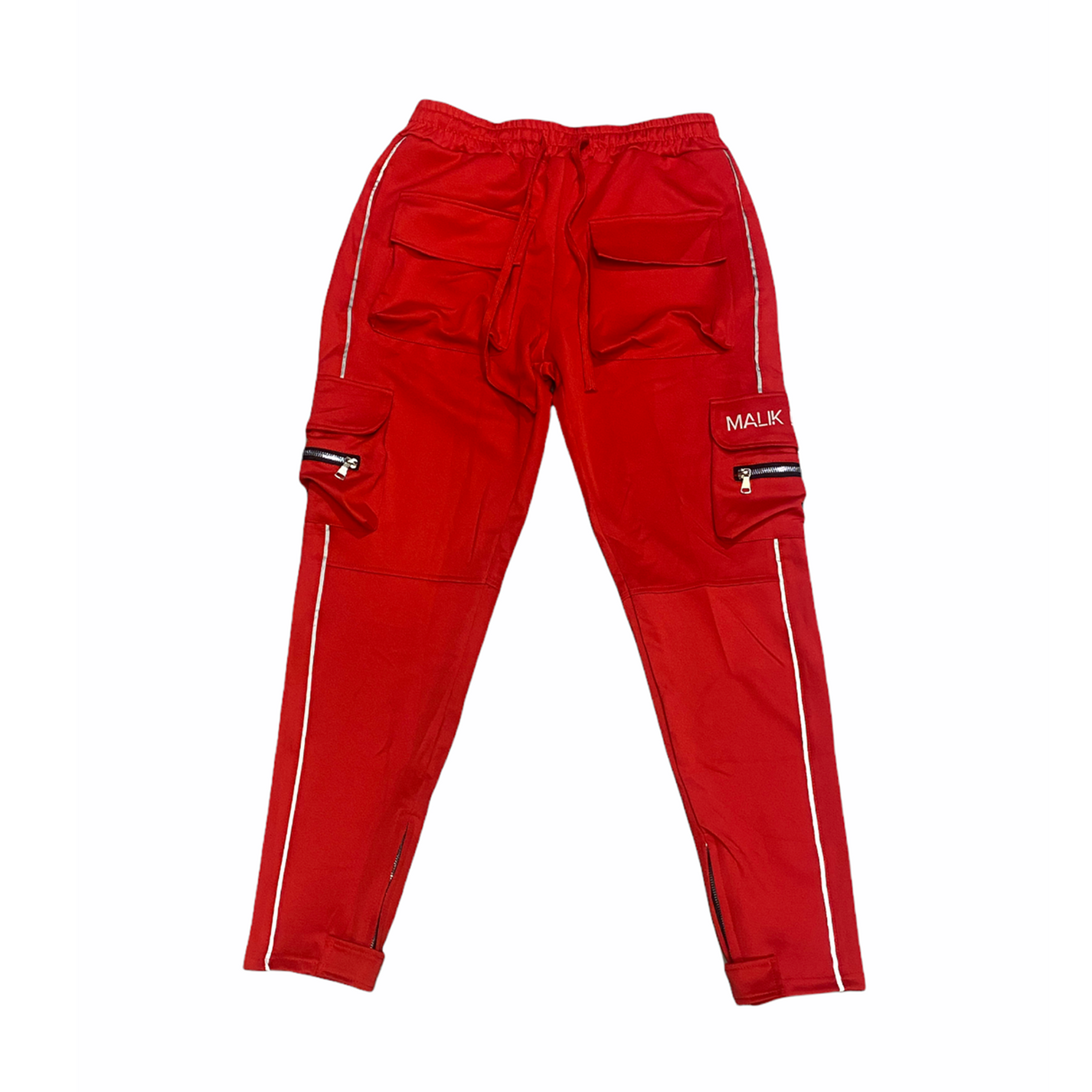 Red Luxury Cargo Track Pants (Reflective) – Malik Dupri