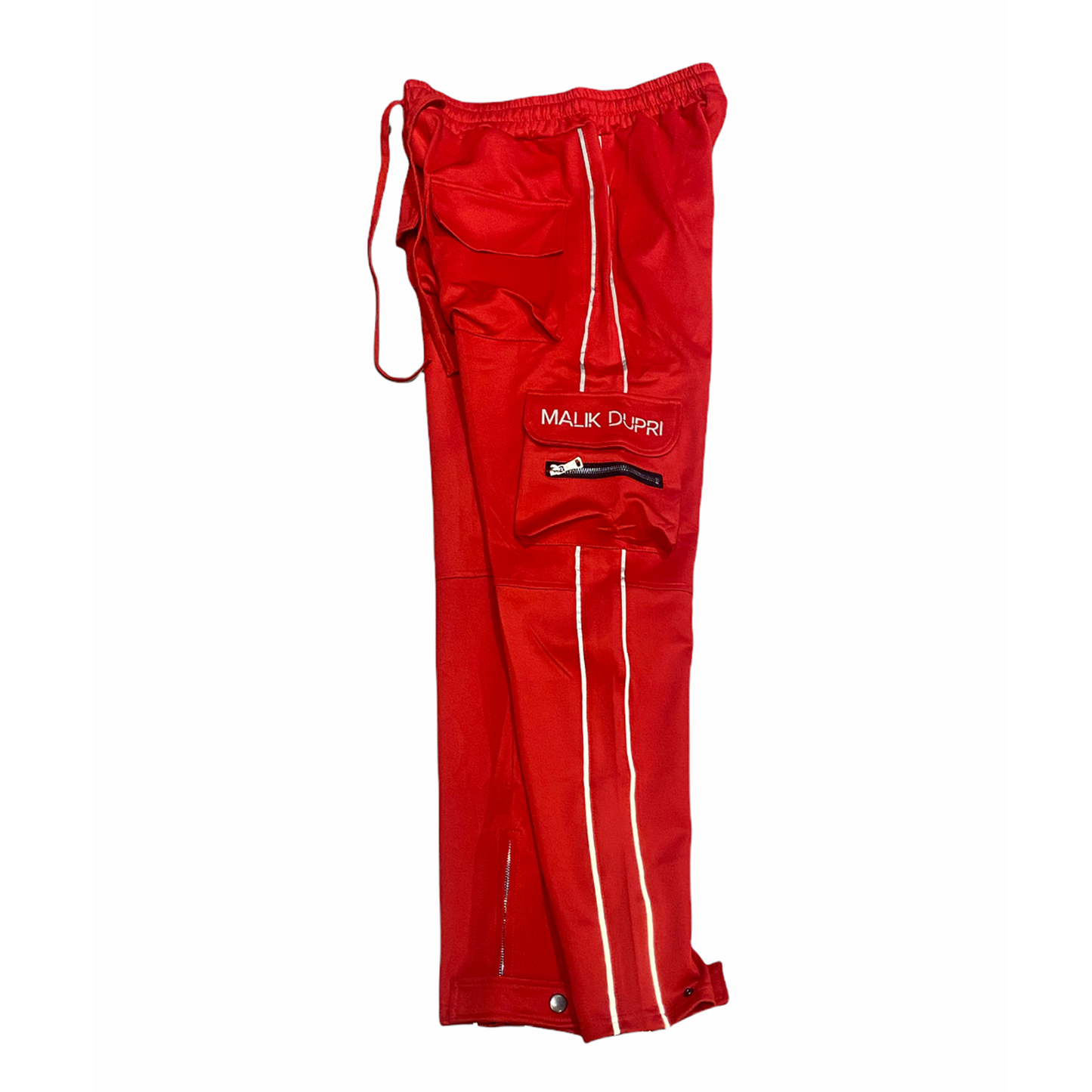 Red Luxury Cargo Track Pants (Reflective)
