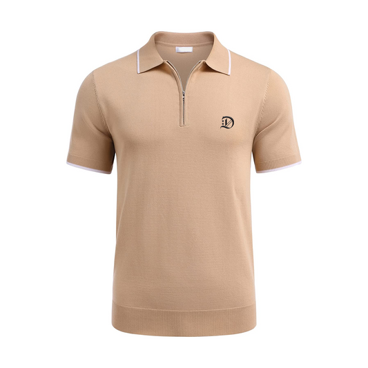 Tan Luxury Knit Polo